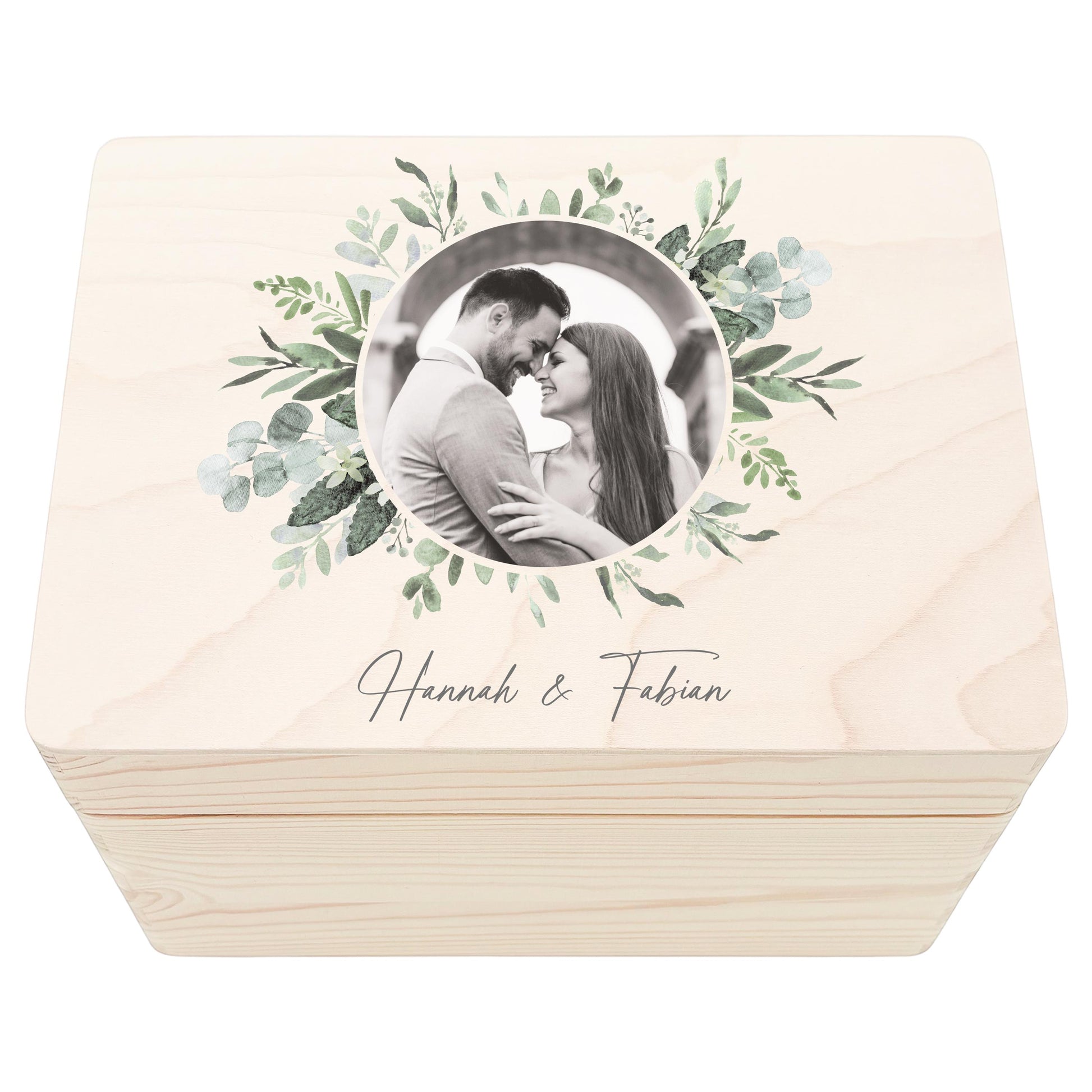 Erinnerungskiste Hochzeit personalisiertes Hochzeitsgeschenk für Brautpaar Fotogeschenk Holzkiste Geschenkkiste Geschenkbox 30x20x13 cm