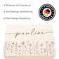 Erinnerungskiste Baby Mädchen Holzkiste personalisierte Erinnerungsbox Wildblumen Geschenk zur Geburt Geburtsgeschenk 30x20x13 cm