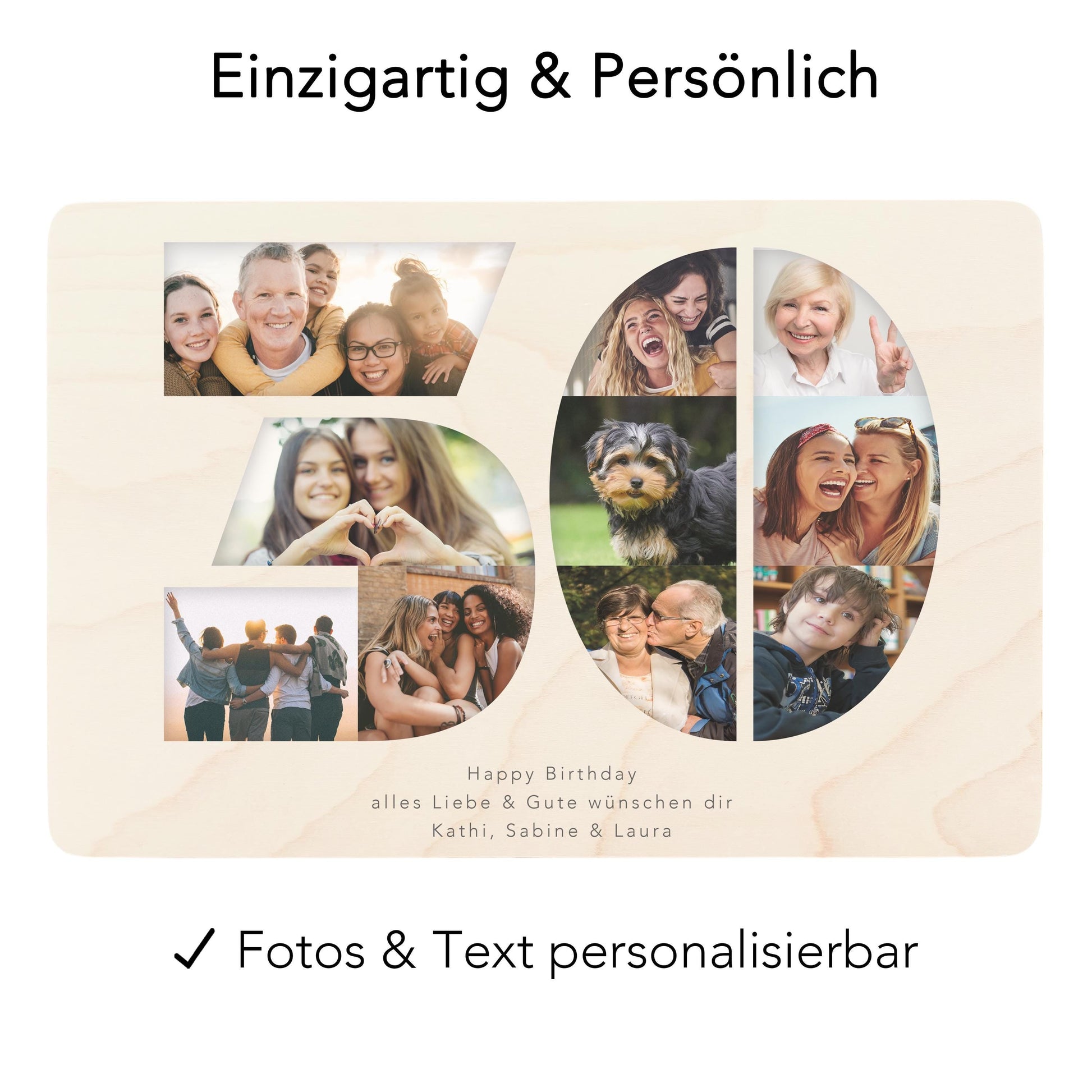 Holzkiste personalisiert 30. Geburtstag Geschenk Holzbox mit Fotocollage Geschenkbox mit Deckel Fotogeschenk Geburtstagsgeschenk 30x20x13 cm