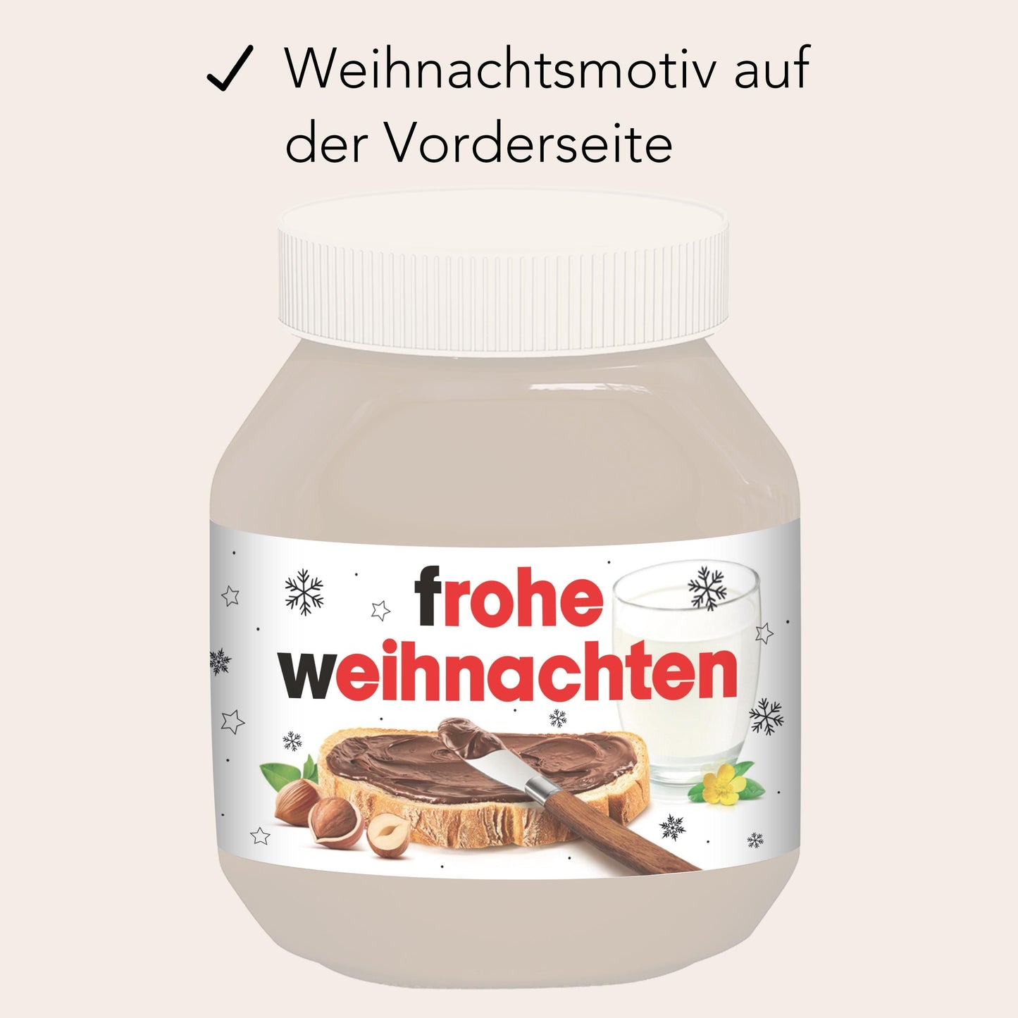 Schokoaufstrich Etiketten Weihnachten personalisiert Aufkleber für z.B. Glas Nutella Geschenk Weihnachtsgeschenk | 2 Stück
