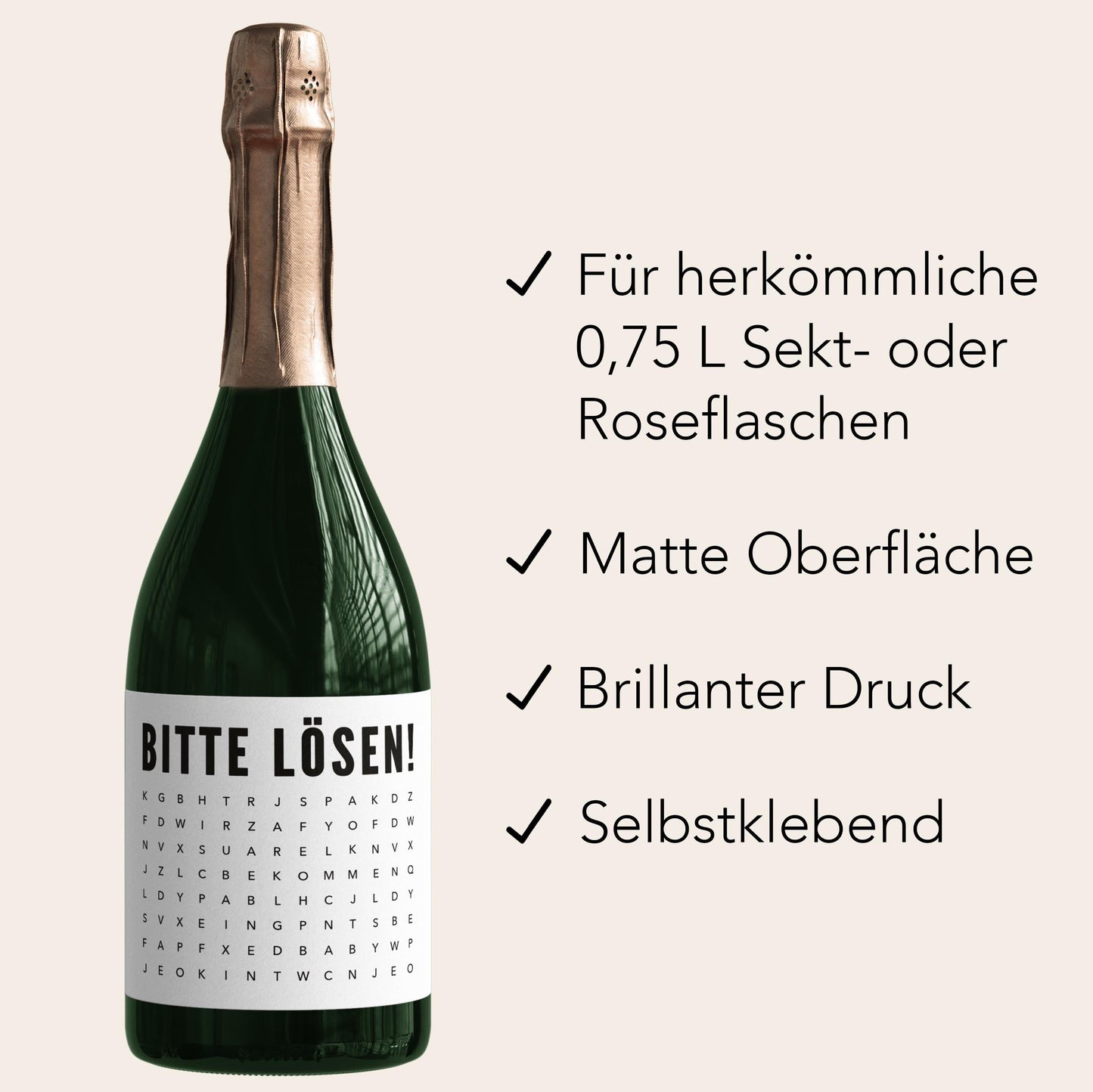 Schwangerschaft Verkünden Wir Bekommen Ein Baby Sektetiketten Flaschenetikett Wörterrätsel Sekt Geschenk 2 Stück | 9x13 cm
