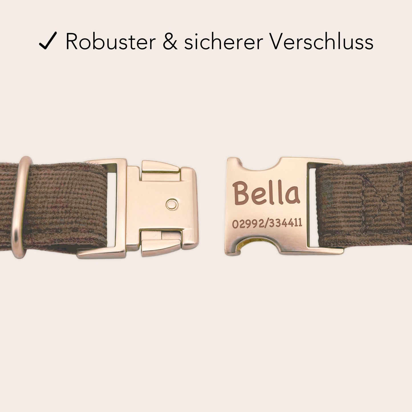 Hundehalsband personalisiert mit Namen Hundemarke Halsband Hund Geschenk mit Gravur Braun