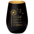 Trauerlicht Trauerkerze personalisiert Windlicht mit Gravur aus Glas Trauer Geschenk Trauergeschenk Verstorbene Erinnerung (Schwarz)