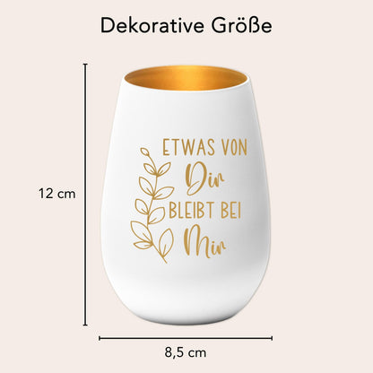 Trauergeschenk Trauerkerze Andenken an Verstorbene Windlicht Trauer Geschenk für Hinterbliebene Trauerlicht Gedenkkerze (Weiß)