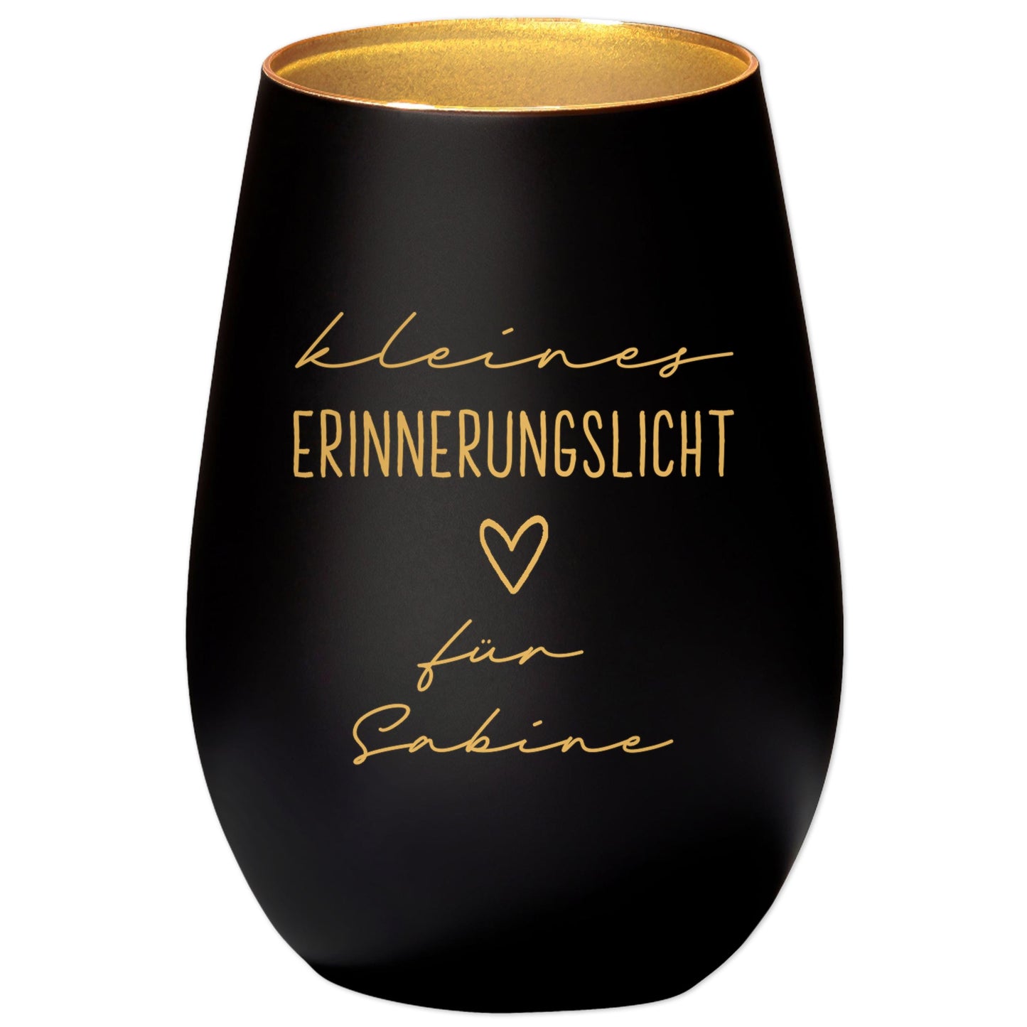 Erinnerungslicht Trauergeschenk Trauerkerze personalisiert Windlicht aus Glas Trauer Geschenk für Hinterbliebene Trauerlicht (Schwarz)