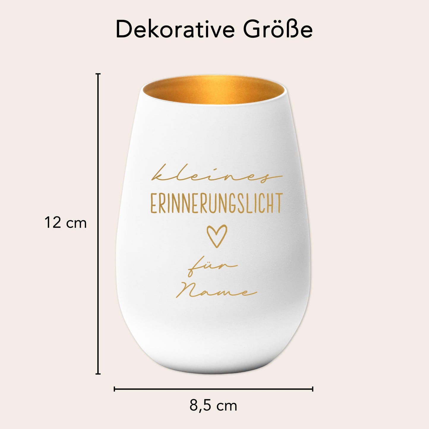 Erinnerungslicht Trauergeschenk Trauerkerze personalisiert Windlicht aus Glas Trauer Geschenk für Hinterbliebene Trauerlicht (Weiss)