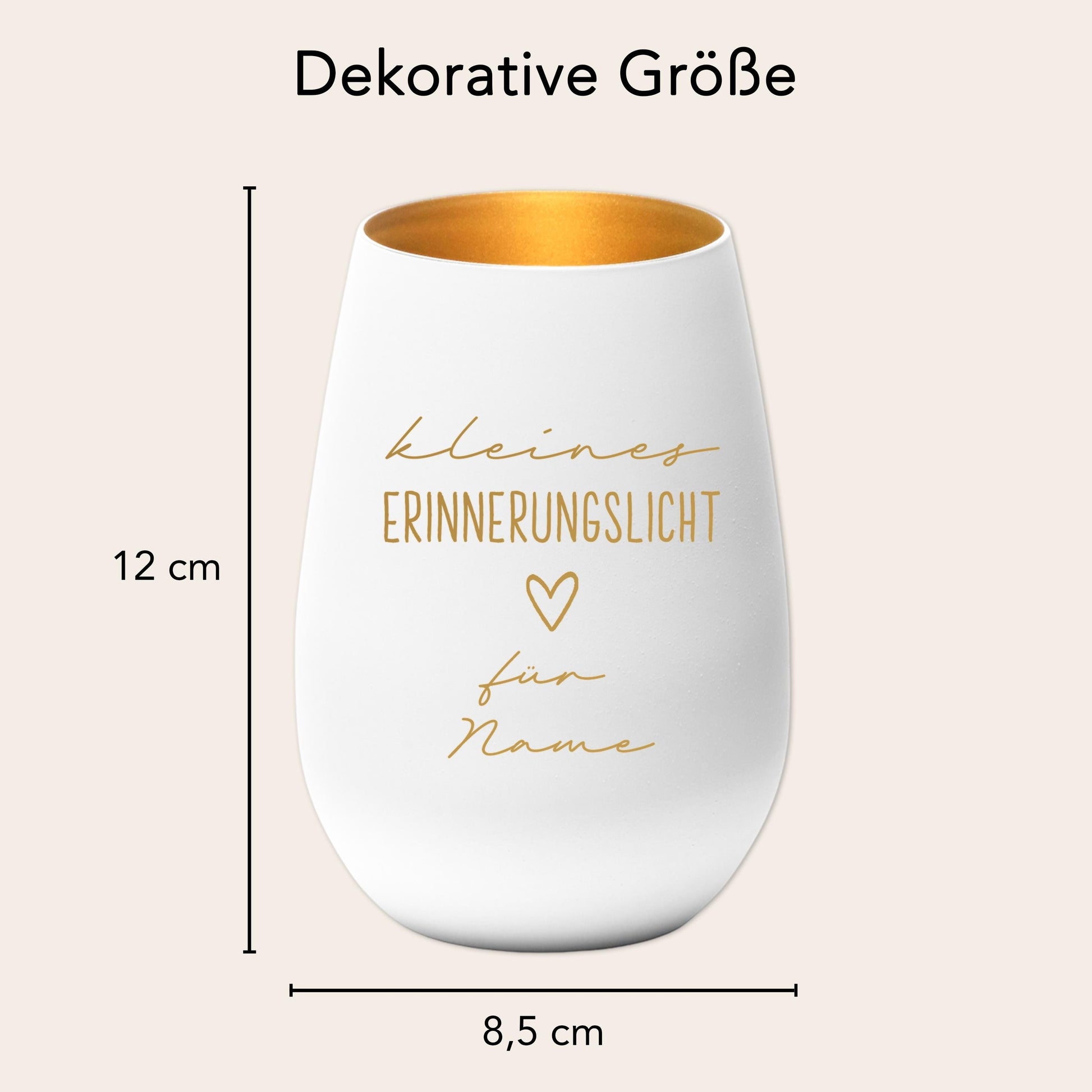 Erinnerungslicht Trauergeschenk Trauerkerze personalisiert Windlicht aus Glas Trauer Geschenk für Hinterbliebene Trauerlicht (Weiss)