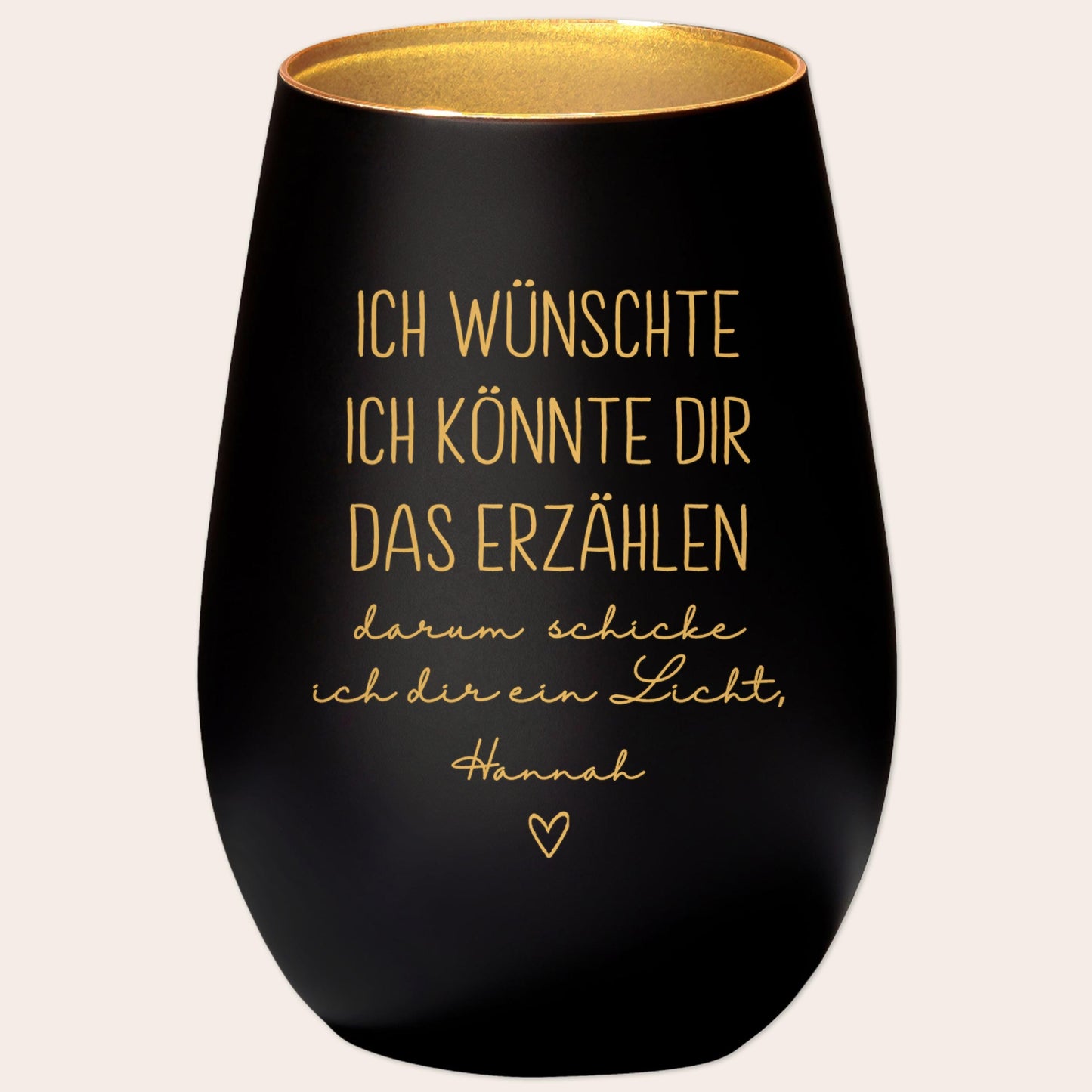 Trauergeschenk Trauerkerze personalisiert Andenken an Verstorbene Windlicht Trauer Geschenk für Hinterbliebene Trauerlicht (Schwarz)