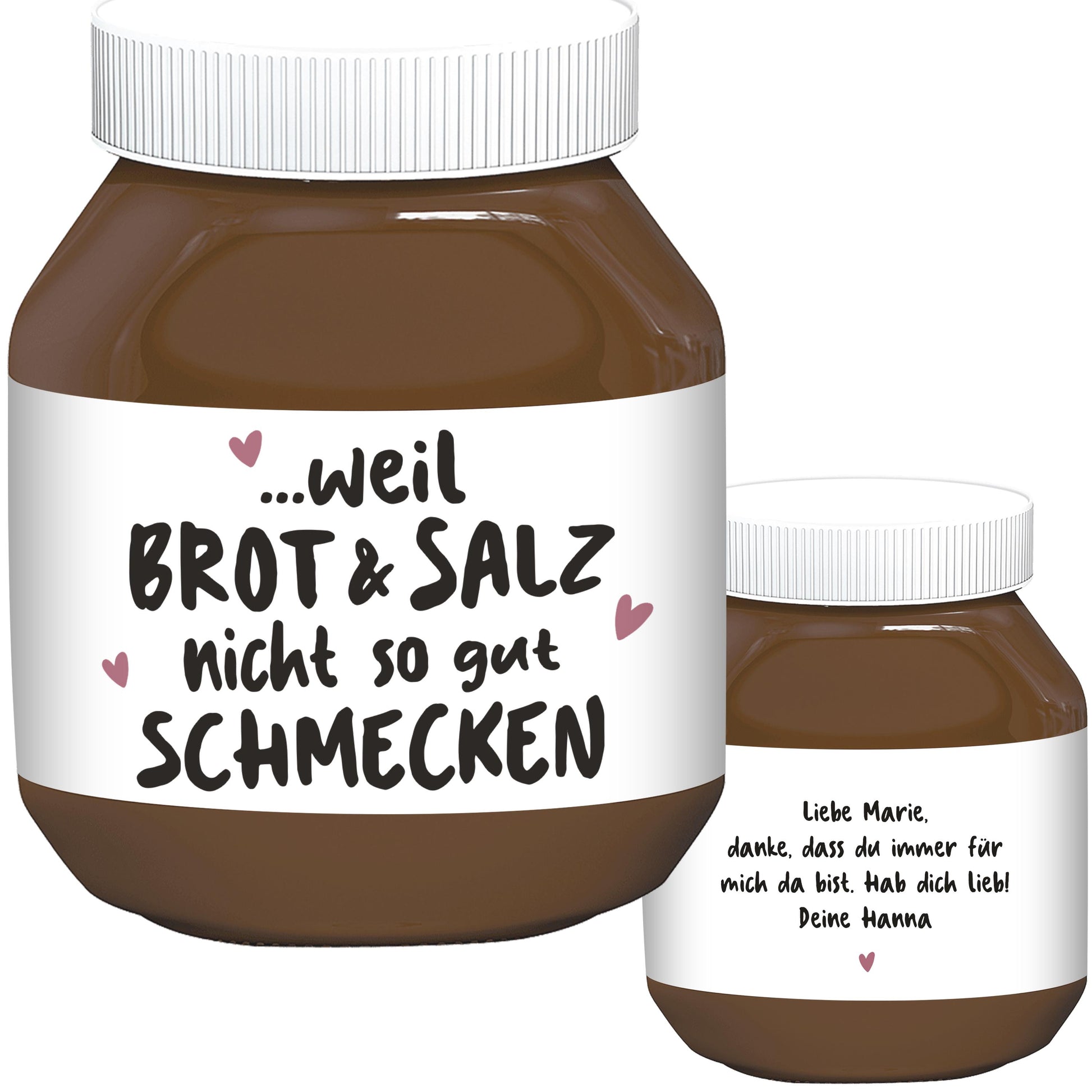 Brot und Salz Geschenk zum Einzug personalisiert Schokoaufstrich Etiketten für z.B. Nutella Einzugsgeschenk Haus Wohnung | 2 Stück