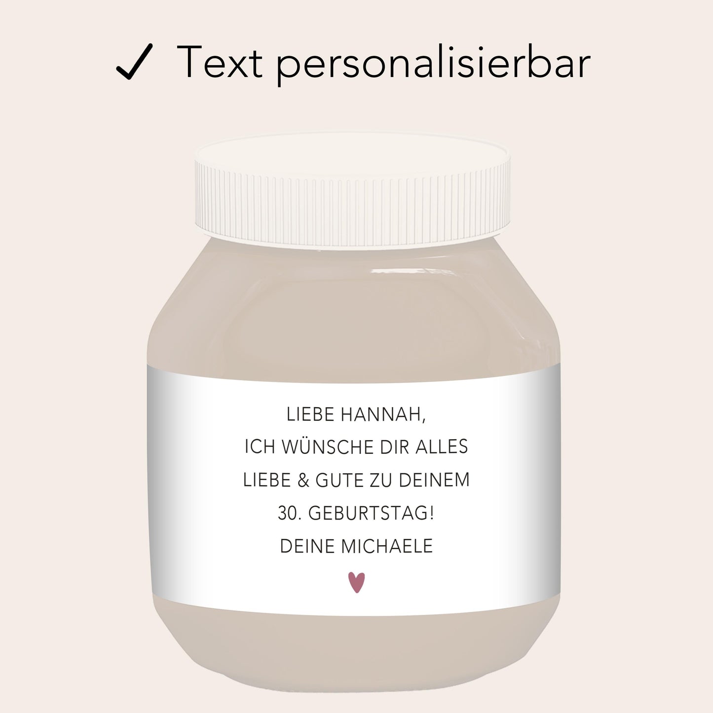 Schokoaufstrich Etiketten personalisiert Geburtstagsgeschenk Aufkleber für z.B. Glas Nutella Geschenk zum Geburtstag | 2 Stück