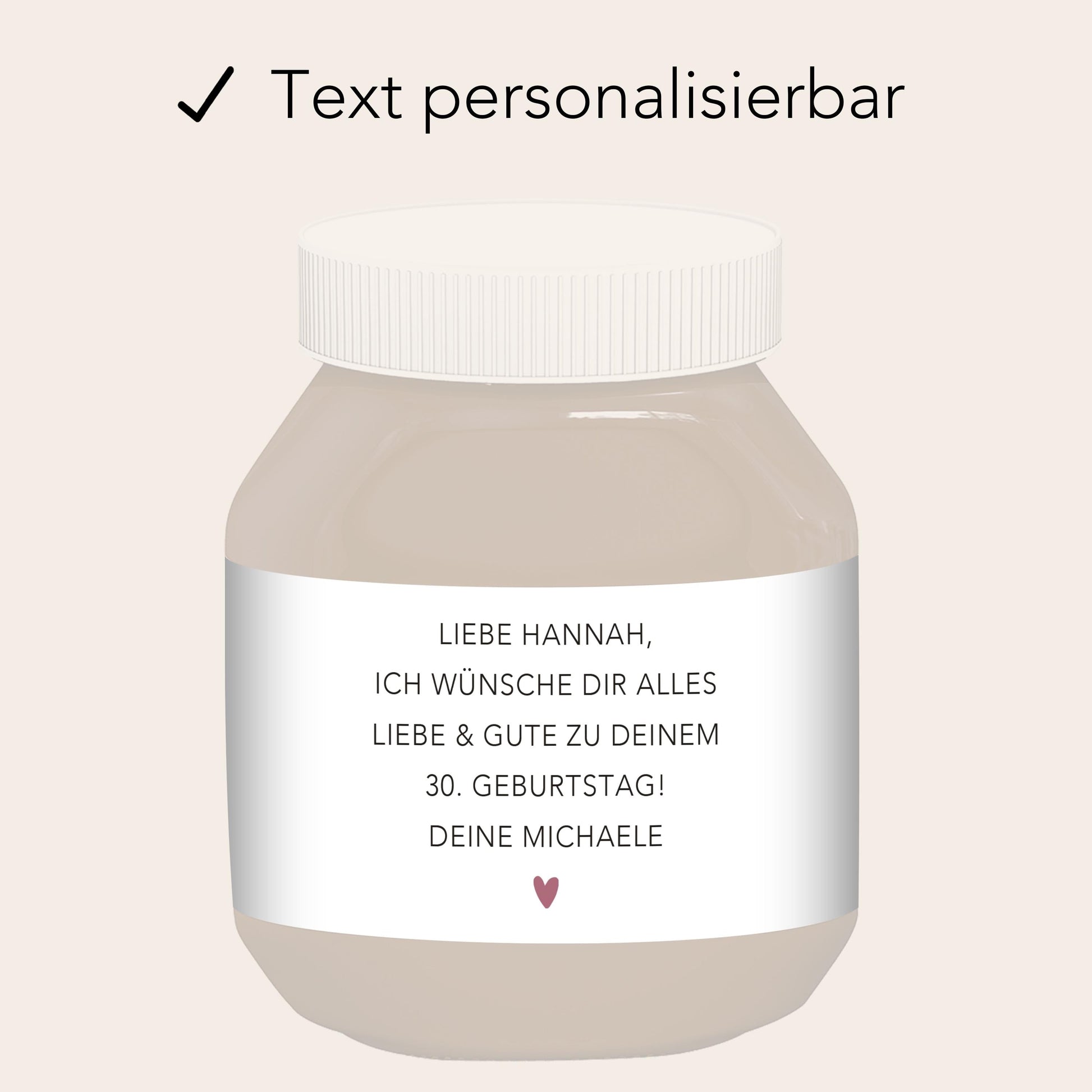 Schokoaufstrich Etiketten personalisiert Geburtstagsgeschenk Aufkleber für z.B. Glas Nutella Geschenk zum Geburtstag | 2 Stück