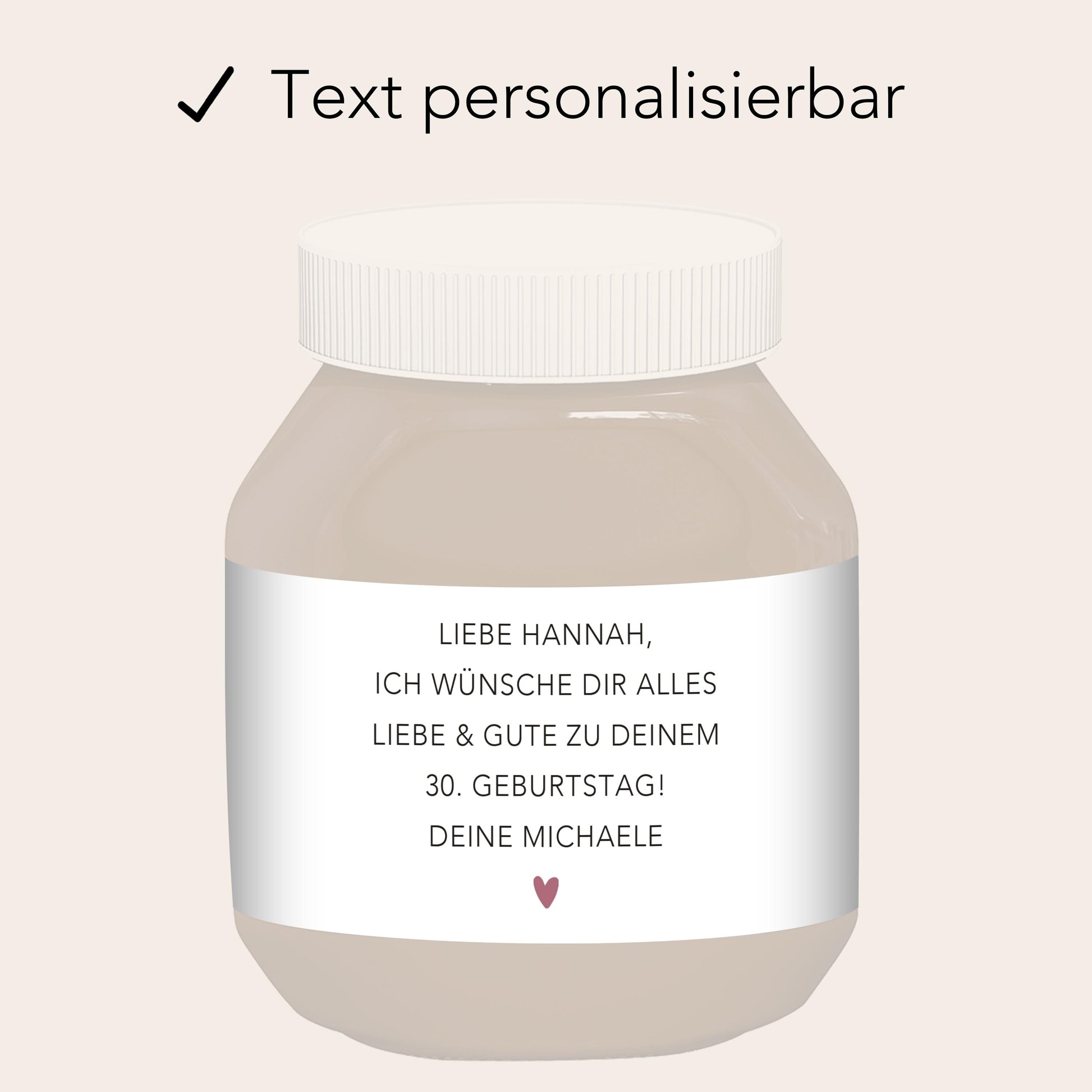 Schokoaufstrich Etiketten personalisiert Geburtstagsgeschenk Aufkleber für z.B. Glas Nutella Geschenk zum Geburtstag | 2 Stück
