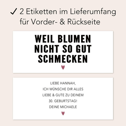 Schokoaufstrich Etiketten personalisiert Geburtstagsgeschenk Aufkleber für z.B. Glas Nutella Geschenk zum Geburtstag | 2 Stück