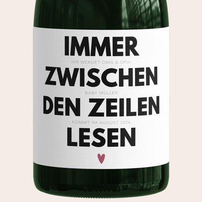 Ihr werdet Oma und Opa Sektetiketten personalisiert Schwangerschaft verkünden Großeltern Flaschenetiketten Geschenk 2 Stück | 10x12 cm