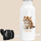 Trinkflasche Kinder personalisiert mit Namen Katze Edelstahl Flasche mit Strohhalm Wasserflasche für Schule Kindergarten 600 ml