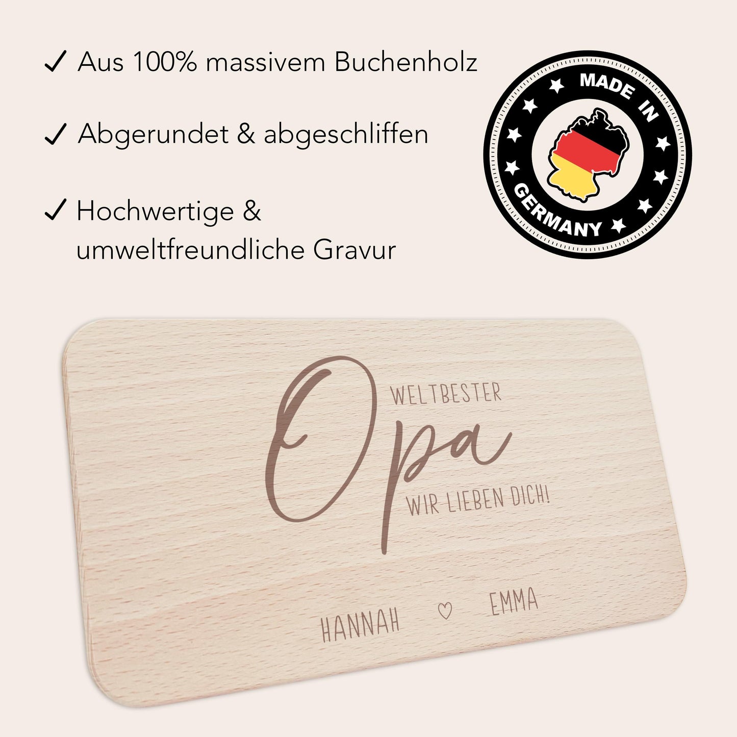 Frühstücksbrettchen Holz Opa Frühstücksbrett personalisiert Brettchen Vatertagsgeschenk Vatertag Geschenk Großvater Holzbrett mit Gravur