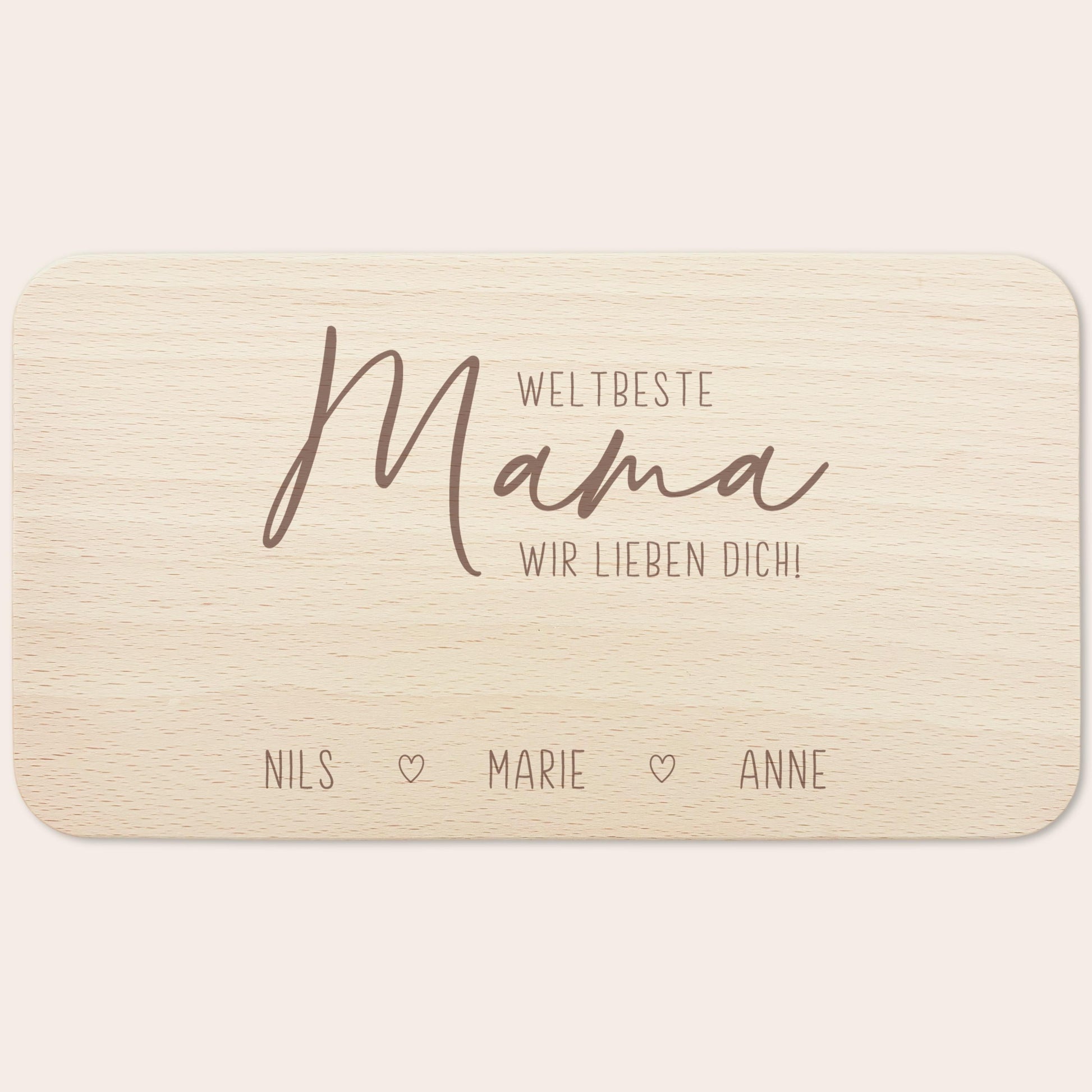 Frühstücksbrettchen Holz Mama Frühstücksbrett personalisiert Brettchen Muttertagsgeschenk Muttertag Geschenk Großmutter Holzbrett mit Gravur