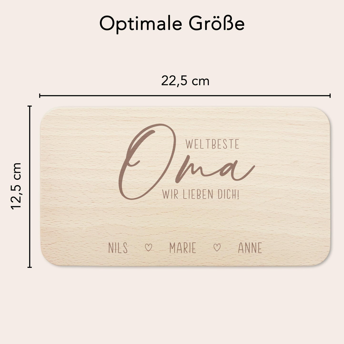 Frühstücksbrettchen Holz Oma Frühstücksbrett personalisiert Brettchen Muttertagsgeschenk Muttertag Geschenk Großmutter Holzbrett mit Gravur