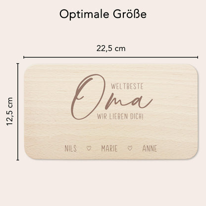 Frühstücksbrettchen Holz Oma Frühstücksbrett personalisiert Brettchen Muttertagsgeschenk Muttertag Geschenk Großmutter Holzbrett mit Gravur