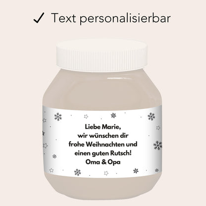 Schokoaufstrich Etiketten Weihnachten personalisiert Aufkleber für z.B. Glas Nutella Geschenk Weihnachtsgeschenk | 2 Stück