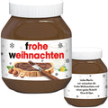 Schokoaufstrich Etiketten Weihnachten personalisiert Aufkleber für z.B. Glas Nutella Geschenk Weihnachtsgeschenk | 2 Stück