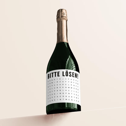 Schwangerschaft Verkünden Wir Bekommen Ein Baby Sektetiketten Flaschenetikett Wörterrätsel Sekt Geschenk 2 Stück | 9x13 cm