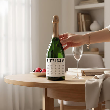 Schwangerschaft Verkünden Wir Bekommen Ein Baby Sektetiketten Flaschenetikett Wörterrätsel Sekt Geschenk 2 Stück | 9x13 cm