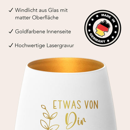 Trauergeschenk Trauerkerze Andenken an Verstorbene Windlicht Trauer Geschenk für Hinterbliebene Trauerlicht Gedenkkerze (Weiß)