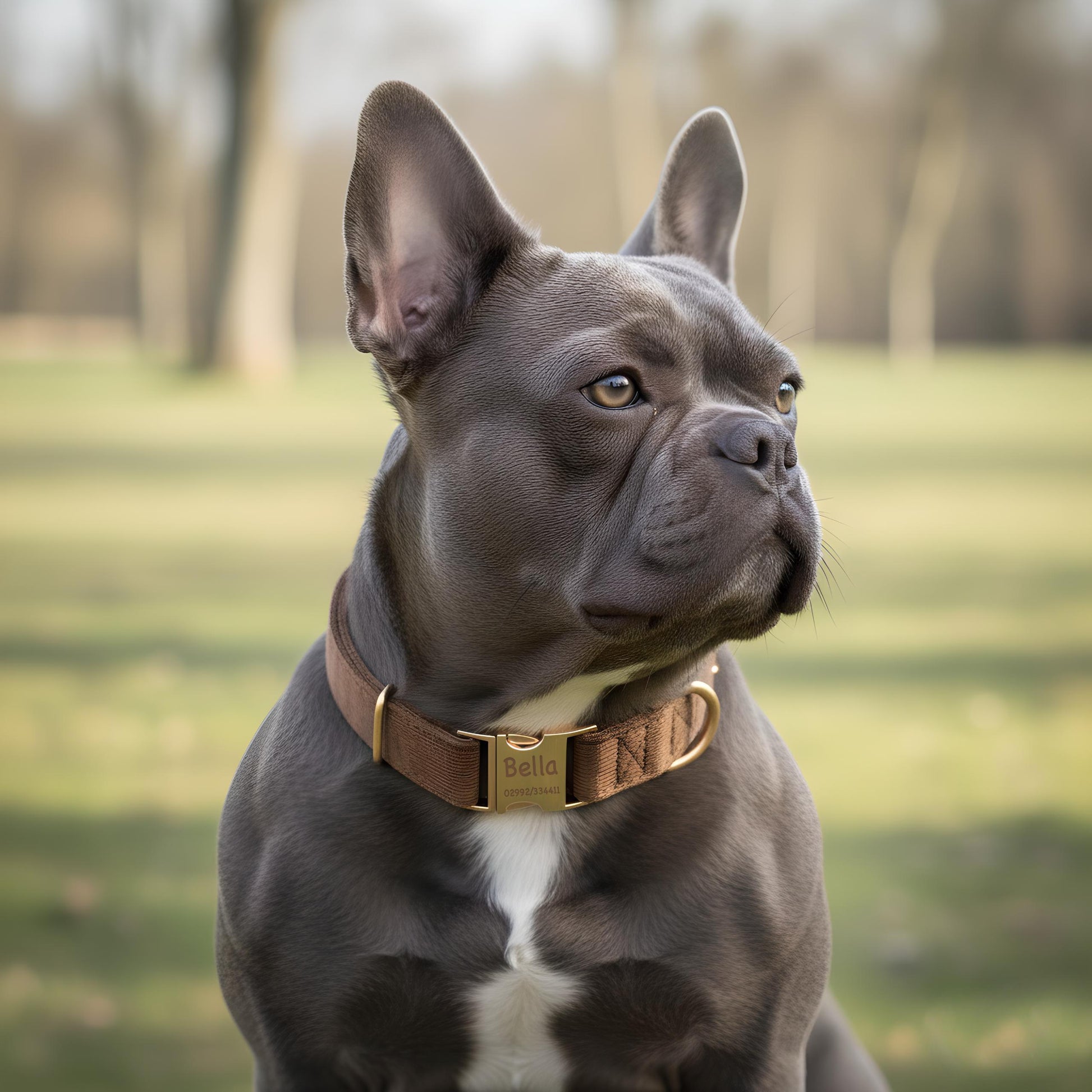 Hundehalsband personalisiert mit Namen Hundemarke Halsband Hund Geschenk mit Gravur Braun