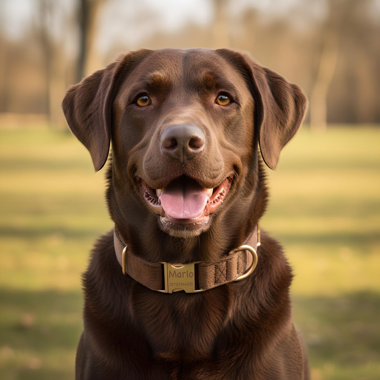 Hundehalsband personalisiert mit Namen Hundemarke Halsband Hund Geschenk mit Gravur Braun