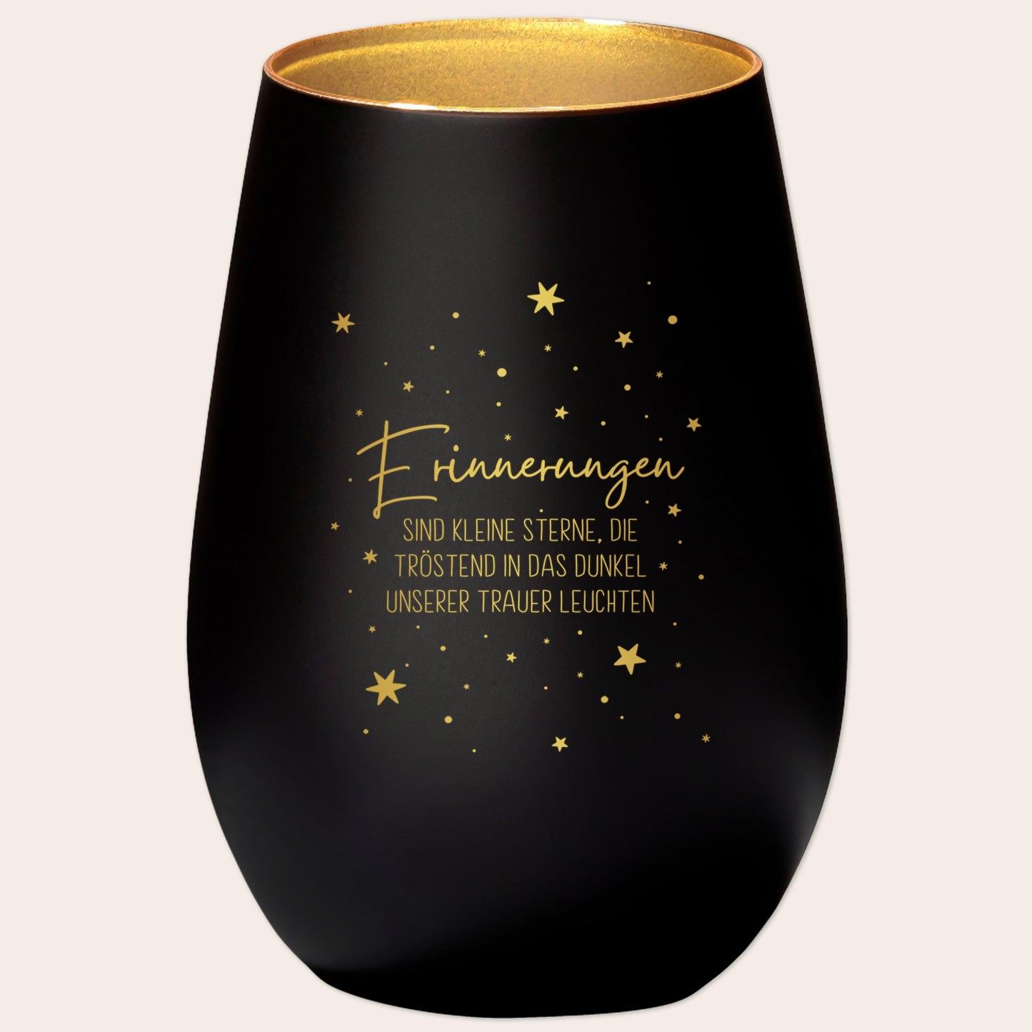 Trauerlicht Erinnerung Windlicht Trauergeschenk Trauerkerze Andenken an Verstorbene Trauer Geschenk für Hinterbliebene (Schwarz)