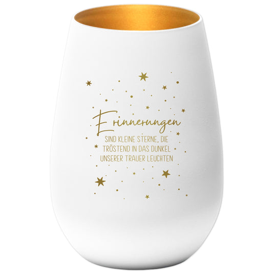 Trauerlicht Erinnerung Windlicht Trauergeschenk Trauerkerze Andenken an Verstorbene Trauer Geschenk für Hinterbliebene (Weiß)