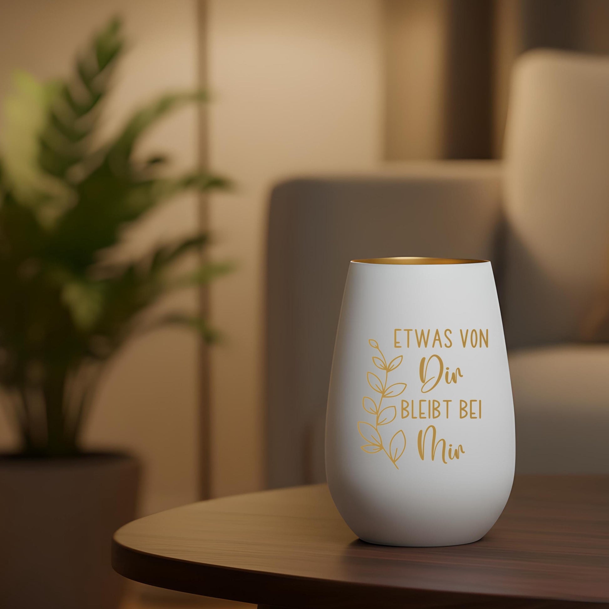 Trauergeschenk Trauerkerze Andenken an Verstorbene Windlicht Trauer Geschenk für Hinterbliebene Trauerlicht Gedenkkerze (Weiß)