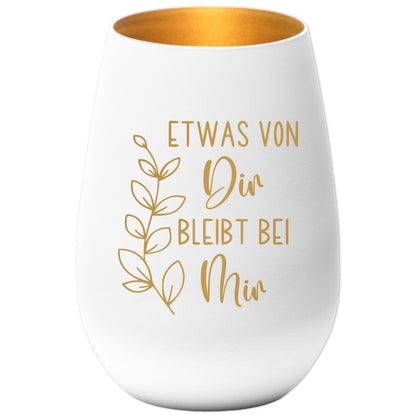 Trauergeschenk Trauerkerze Andenken an Verstorbene Windlicht Trauer Geschenk für Hinterbliebene Trauerlicht Gedenkkerze (Weiß)