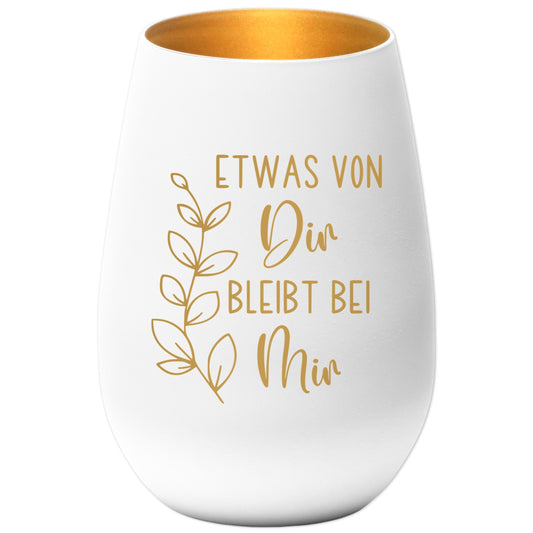 Trauergeschenk Trauerkerze Andenken an Verstorbene Windlicht Trauer Geschenk für Hinterbliebene Trauerlicht Gedenkkerze (Weiß)