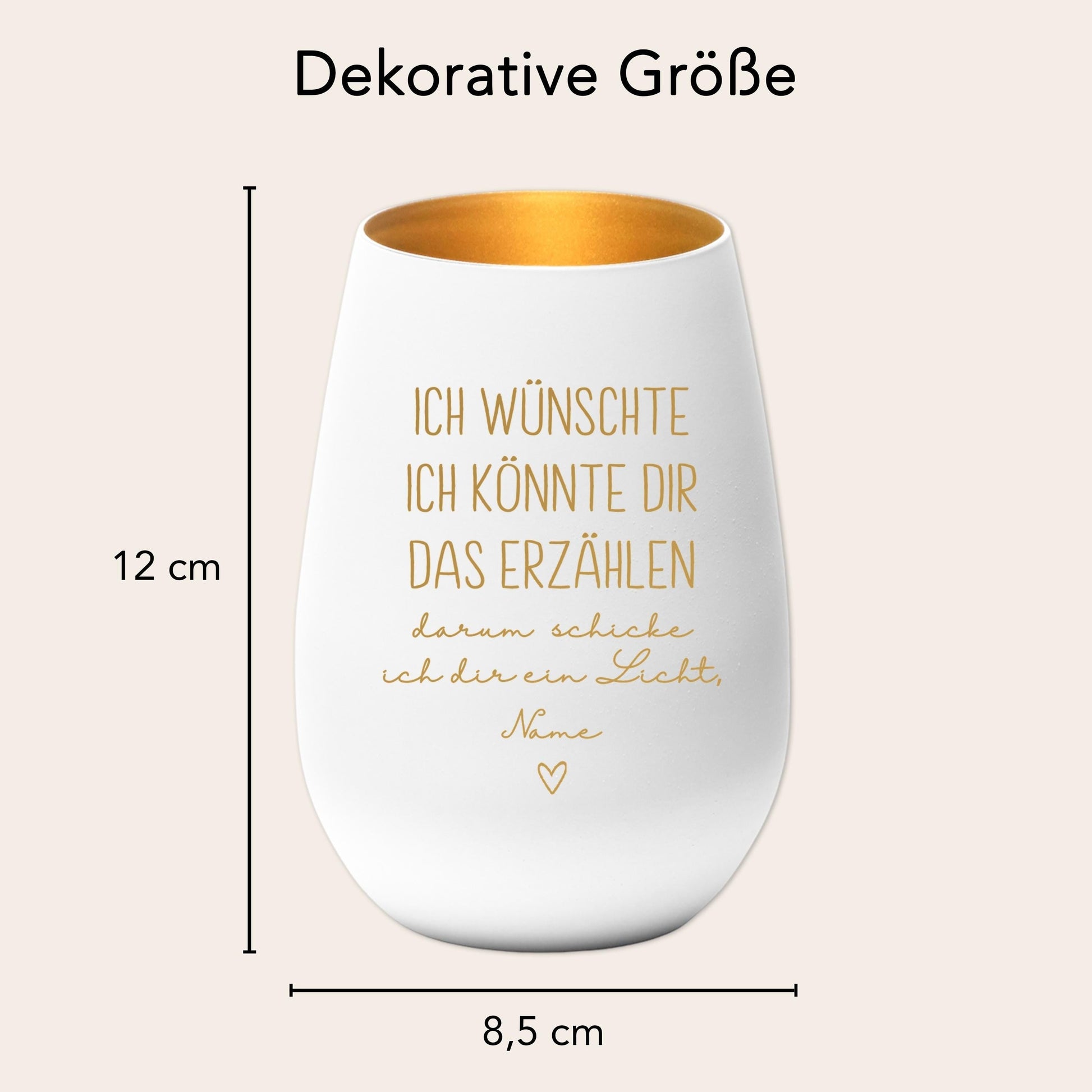 Trauergeschenk Trauerkerze personalisiert Andenken an Verstorbene Windlicht Trauer Geschenk für Hinterbliebene Trauerlicht (Weiß)