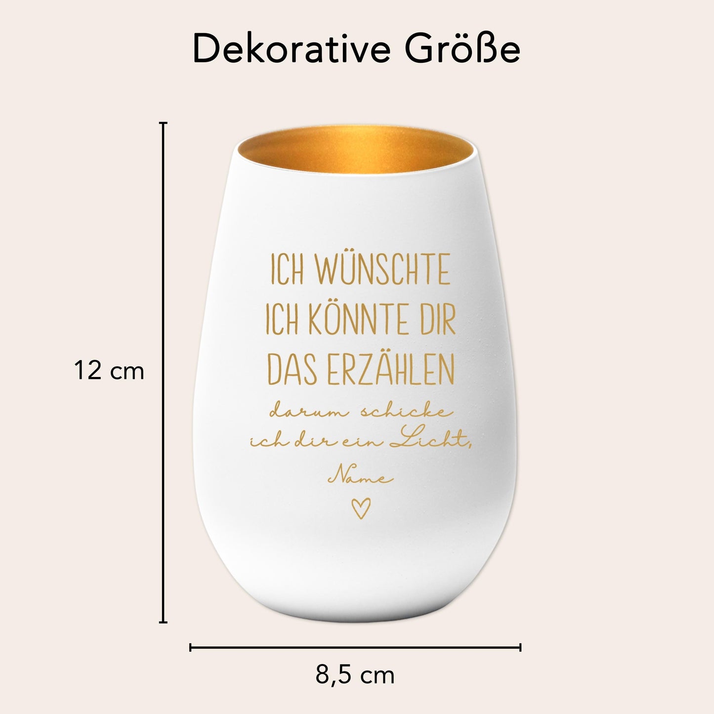 Trauergeschenk Trauerkerze personalisiert Andenken an Verstorbene Windlicht Trauer Geschenk für Hinterbliebene Trauerlicht (Weiß)