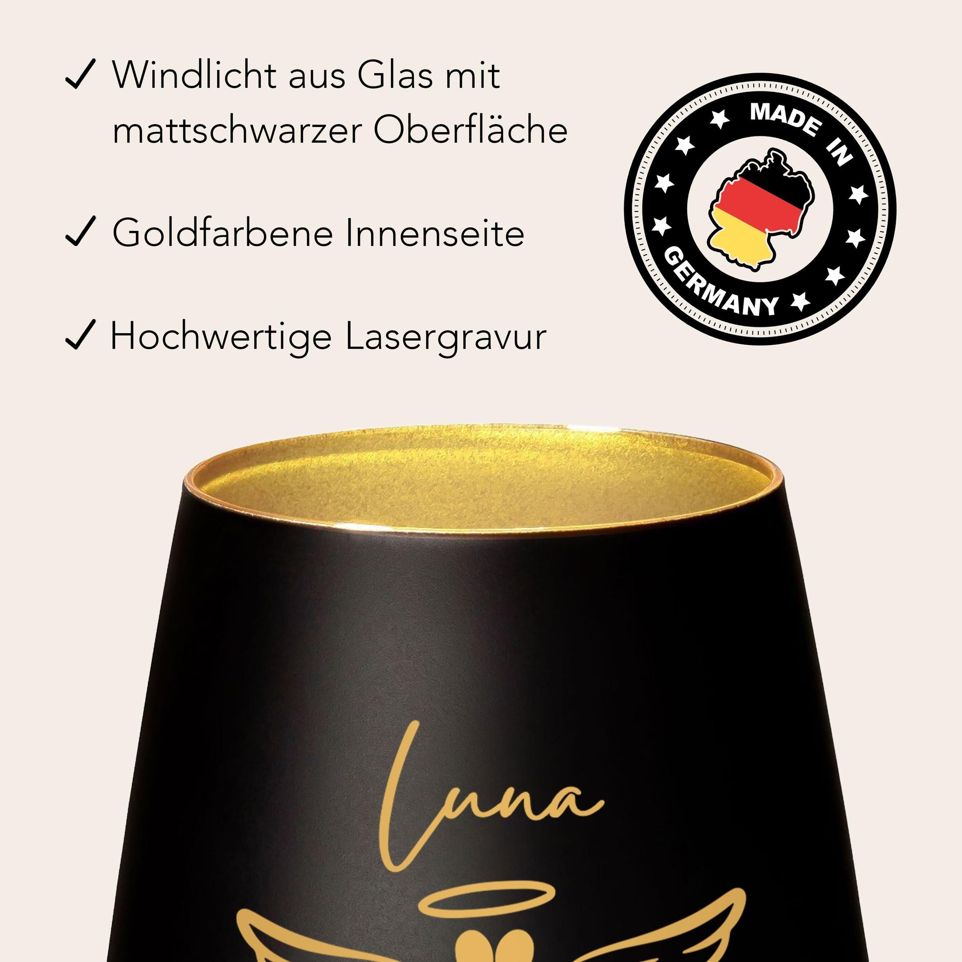 Andenken an verstorbenen Hund Windlicht Trauergeschenk Hunde Trauerlicht personalisiert Trauer Geschenk zur Erinnerung (Schwarz)