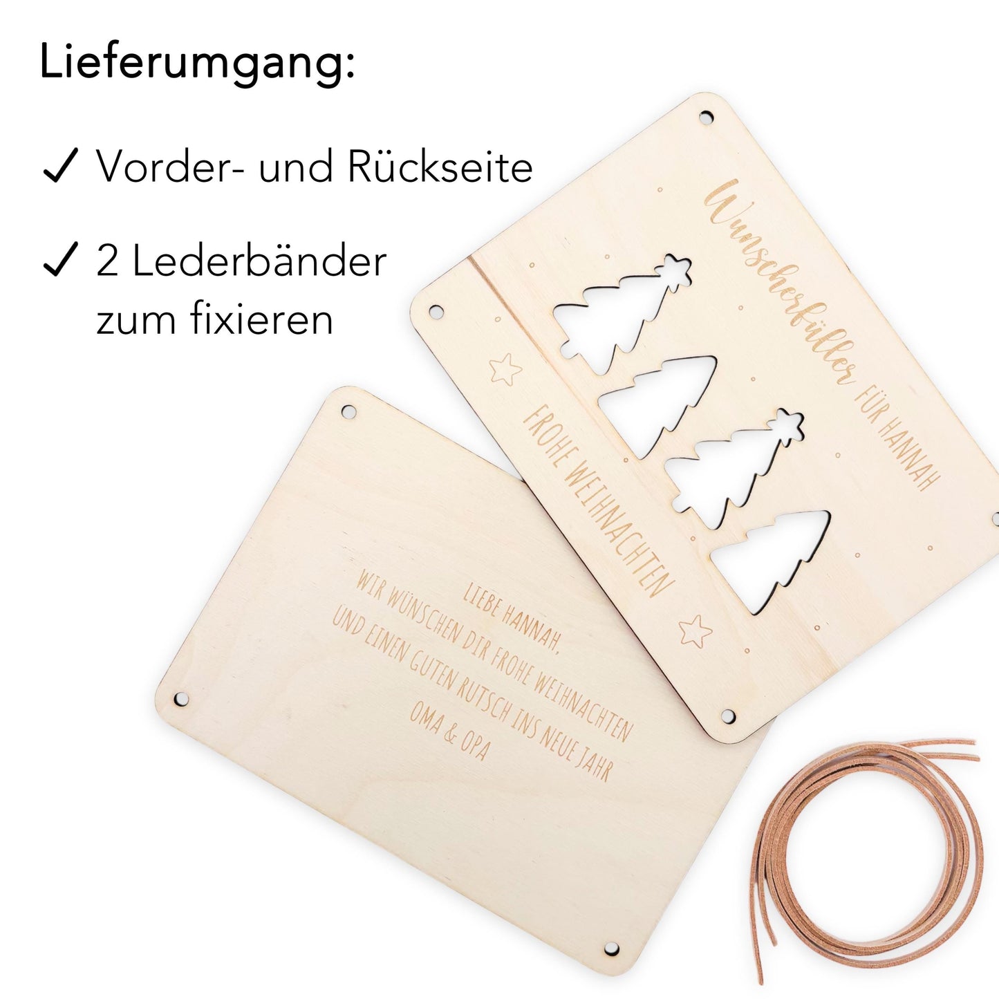 Weihnachten Wunscherfüller personalisiert Geldgeschenk Weihnachtsgeld Verpackung Geschenkkarte Weihnachtskarte aus Holz 12x17 cm