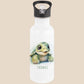 Trinkflasche Kinder personalisiert mit Namen Schildkröte Edelstahl Flasche mit Strohhalm Wasserflasche für Schule Kindergarten 600 ml