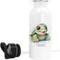 Trinkflasche Kinder personalisiert mit Namen Schildkröte Edelstahl Flasche mit Strohhalm Wasserflasche für Schule Kindergarten 600 ml