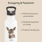 Trinkflasche Kinder personalisiert mit Namen Esel Edelstahl Flasche mit Strohhalm Wasserflasche für Schule Kindergarten 600 ml