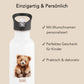 Trinkflasche Kinder personalisiert mit Namen Bäre Edelstahl Flasche mit Strohhalm Wasserflasche für Schule Kindergarten 600 ml