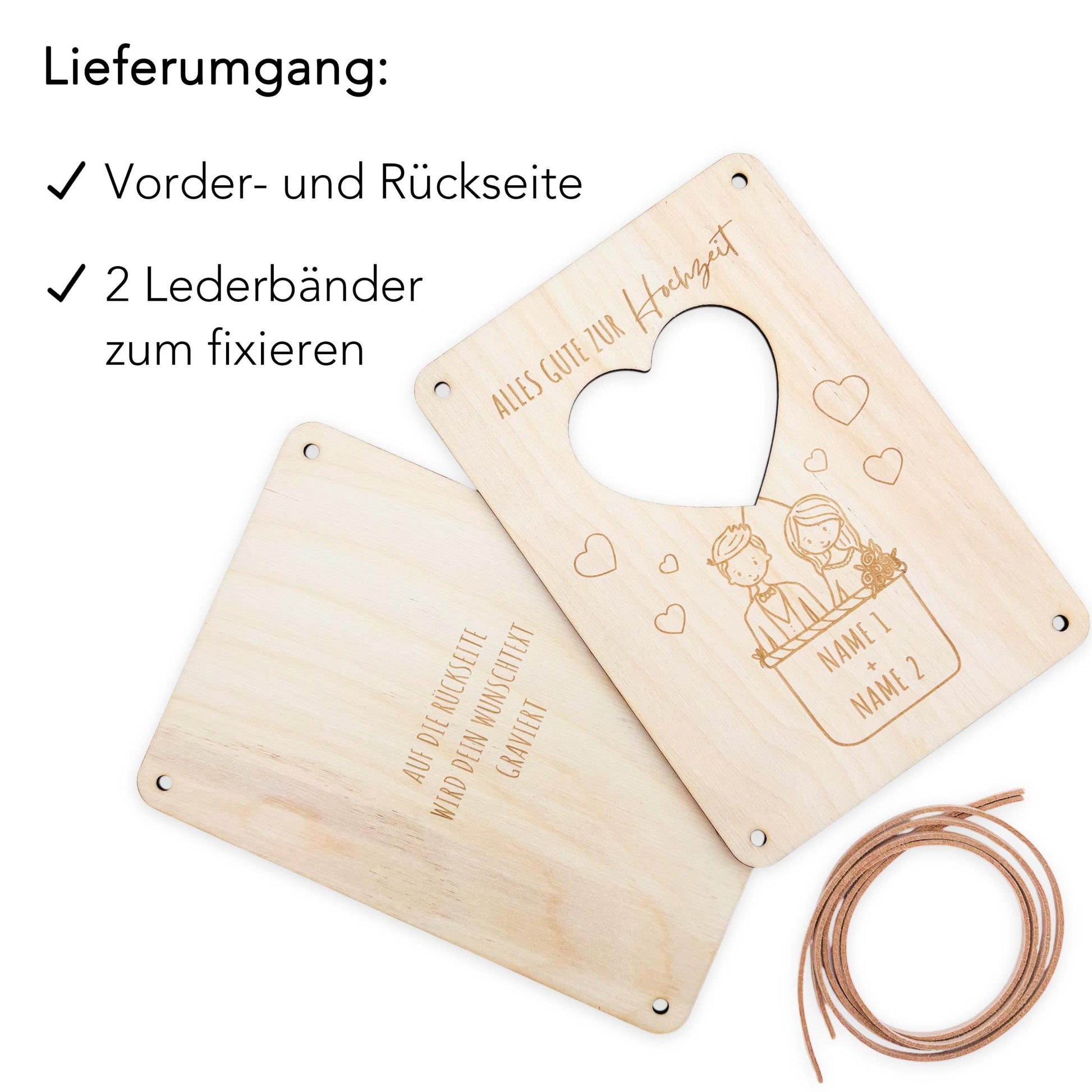 Hochzeitsgeschenk Geld Brautppar personalisiertes Geldgeschenk Hochzeit Hochzeitsgeschenk Geschenk Hochzeitskarte aus Holz 12x17 cm