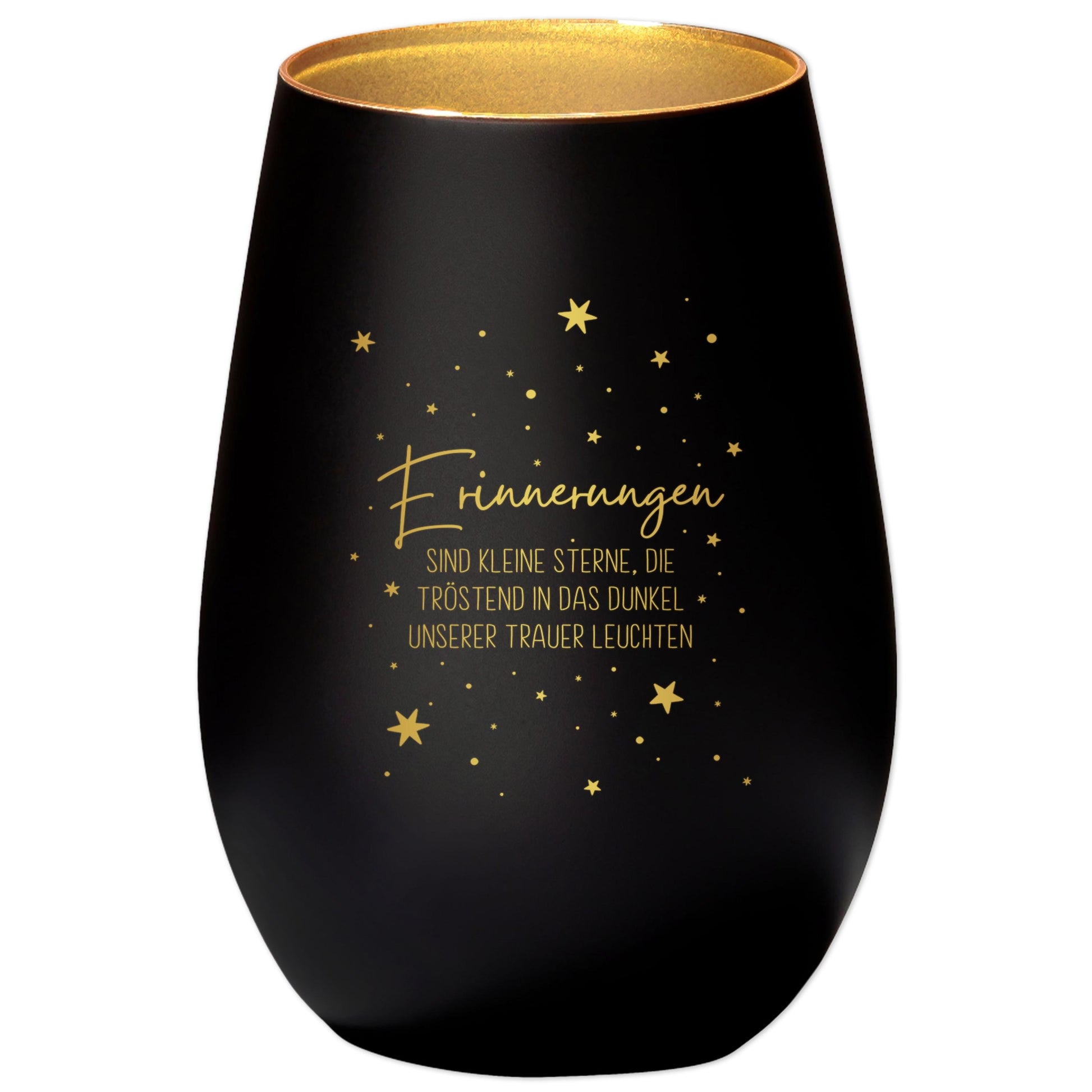 Trauerlicht Erinnerung Windlicht Trauergeschenk Trauerkerze Andenken an Verstorbene Trauer Geschenk für Hinterbliebene (Schwarz)