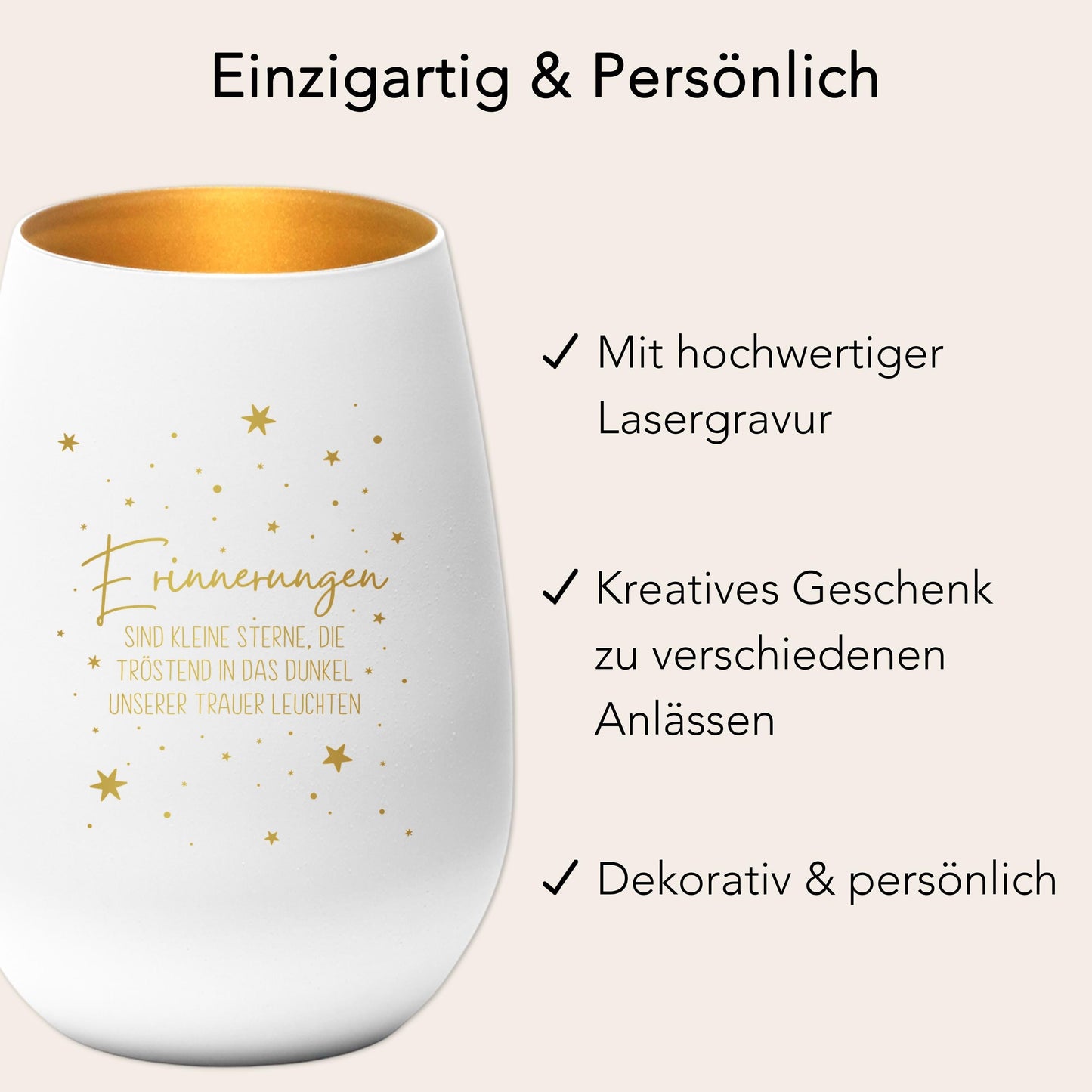 Trauerlicht Erinnerung Windlicht Trauergeschenk Trauerkerze Andenken an Verstorbene Trauer Geschenk für Hinterbliebene (Weiß)