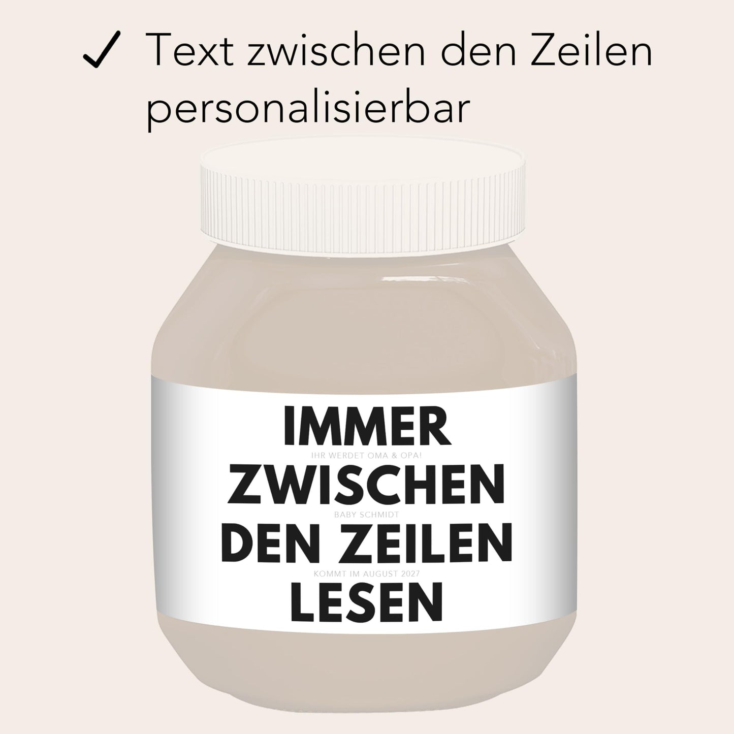 Ihr werdet Oma und Opa Etiketten personalisiert zum Schwangerschaft verkünden Großeltern Schokoaufstrich Etiketten Aufkleber | 2 Stück
