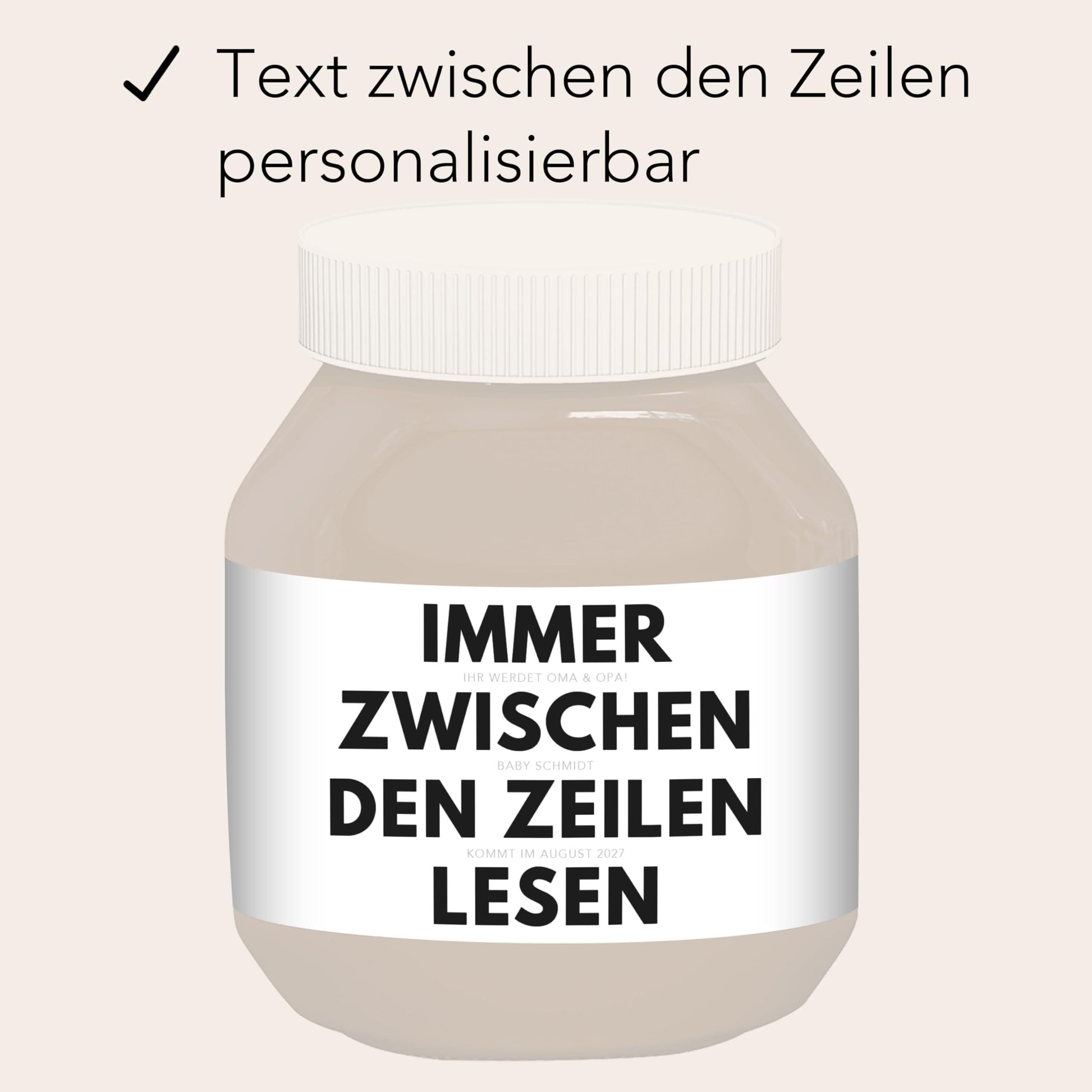 Ihr werdet Oma und Opa Etiketten personalisiert zum Schwangerschaft verkünden Großeltern Schokoaufstrich Etiketten Aufkleber | 2 Stück