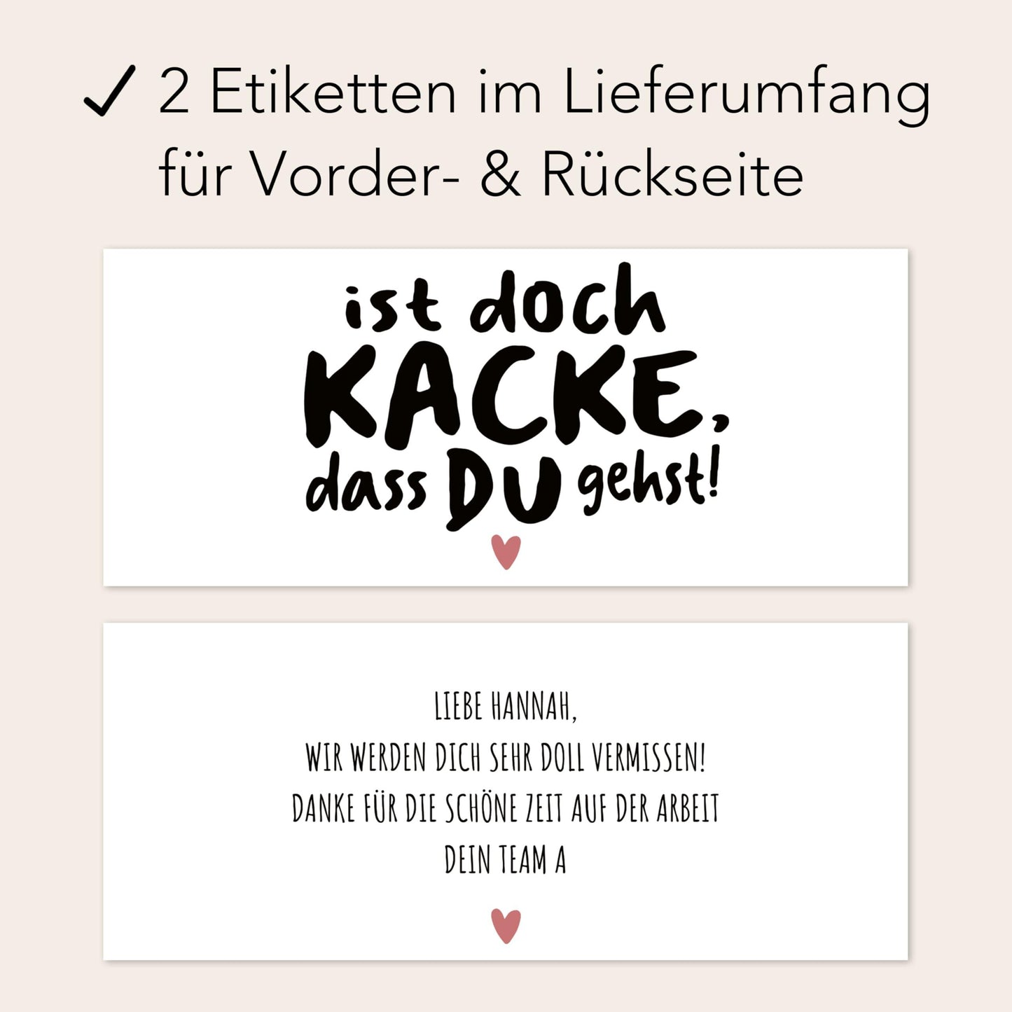 Abschiedsgeschenk Jobwechsel Kollegen Schokoaufstrich Etiketten personalisierte Aufkleber für Glas Nutella Geschenk Abschied | 2 Stück