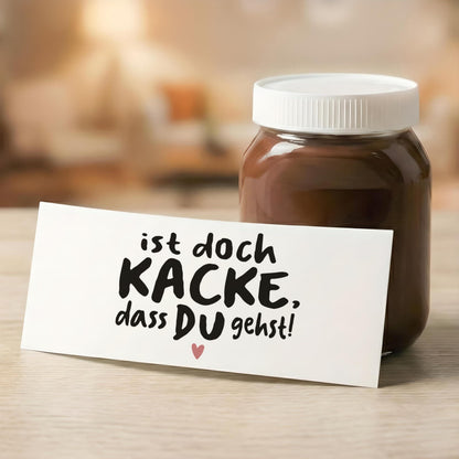 Abschiedsgeschenk Jobwechsel Kollegen Schokoaufstrich Etiketten personalisierte Aufkleber für Glas Nutella Geschenk Abschied | 2 Stück